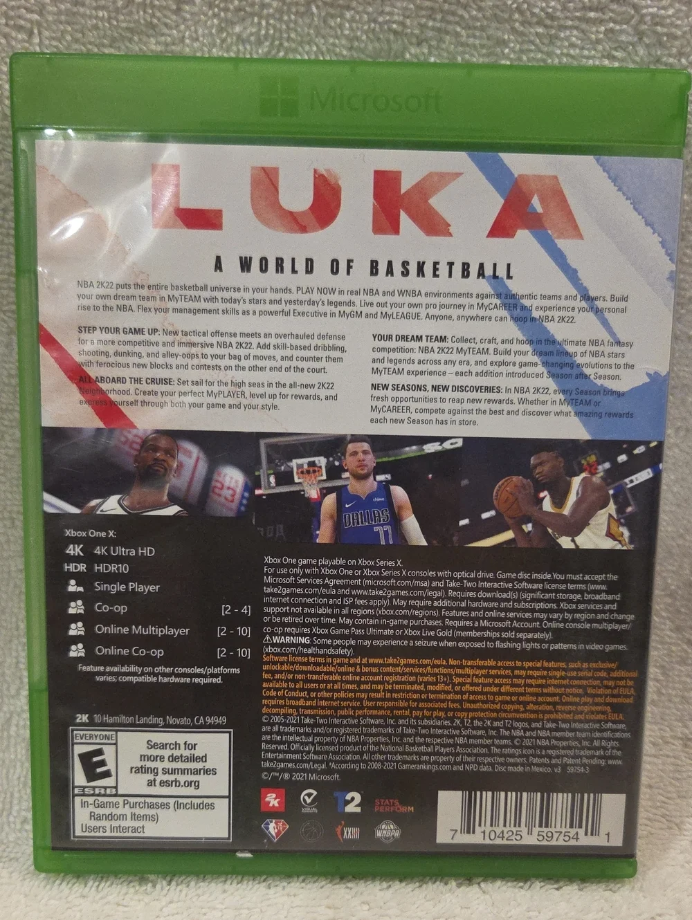 NBA 2K22 XBOX ONE GAME